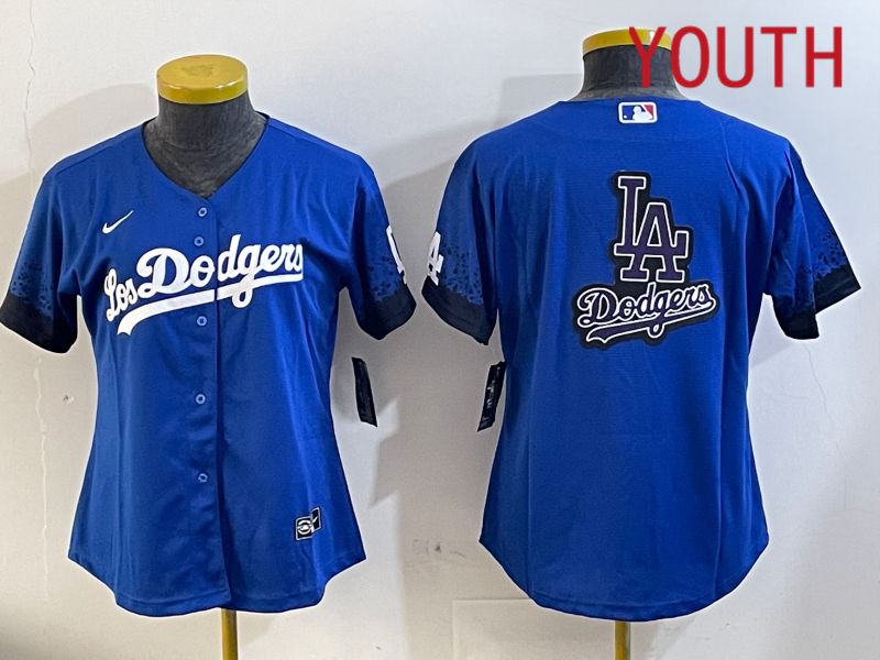 Youth  Los Angeles Dodgers blank 2024 blue jersey 202411202